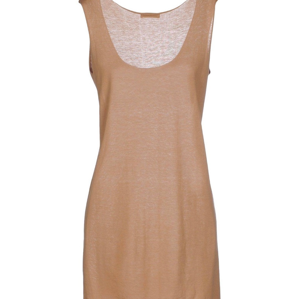 High Quality Italian Sleeveless Tan Cotton Top